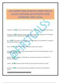 AP COMPUTER SCIENCE PRINCIPLES EXAM 2025&sol;2026 QUESTIONS AND ANSWERS 100&percnt; PASS&period;