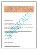 CSE 1321 MIDTERM &lpar;MODULES 1- 4&rpar;&lowbar;SHARED&period;VERSION&lowbar; EXAM 2025&sol;2026 QUESTIONS AND ANSWERS 100&percnt; PASS&period;