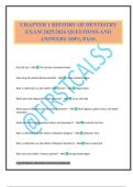 CHAPTER 1 HISTORY OF DENTISTRY EXAM 2025&sol;2026 QUESTIONS AND ANSWERS 100&percnt; PASS&period;