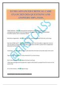 ECMO ADVANCED CRITICAL CARE EXAM 2025&sol;2026 QUESTIONS AND ANSWERS 100&percnt; PASS&period;