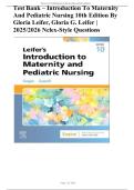 Test Bank For Leifer&rsquo;s Introduction to Maternity and Pediatric Nursing&comma; 10th Edition&comma; By Kim Cooper &vert; All Chapters 1-34&period; Latest 2026