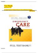 TEST BANK &ndash; Emergency Care for EMS & Paramedics High-Yield Exam Questions &vert; Full Chapter Coverage &vert; Graded A&plus;