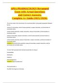 APEA PHARMACOLOGY Revamped Exam with Actual Questions and Correct Answers&comma; Complete A&plus; Guide &lpar;2025&sol;2026&rpar;&period;