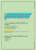 Certified Behavioral Health Case Manager &lpar;CBHCM&rpar; Practice Exam &vert; Questions & Answers &vert; CBHCM Exam Prep