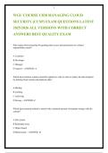 WGU Course C838 Managing Cloud Security &lpar;CCSP&rpar; Exam &vert; Complete Practice Questions & Verified Answers PDF