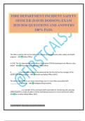 FIRE DEPARTMENT INCIDENT SAFETY OFFICER &lpar;DAVID DODSON&rpar; EXAM 2025&sol;2026 QUESTIONS AND ANSWERS 100&percnt; PASS&period;