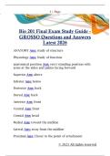 Bio 201 Final Exam Study Guide -  GROSSO Questions and Answers  Latest 2026 