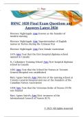 BSNC 1020 Final Exam Questions and  Answers Latest 2026 
