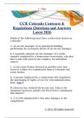 CCR Colorado Contracts &  Regulations Questions and Answers  Latest 2026