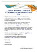 Certified Healthcare Constructor  &lpar;CHC&rpar; Questions and Answers Latest  2026