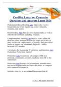 Certified Lactation Counselor  Questions and Answers Latest 2026