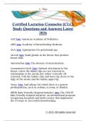 Certified Lactation Counselor &lpar;CLC&rpar;  Study Questions and Answers Latest  2026 