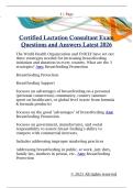 Certified Lactation Consultant Exam  Questions and Answers Latest 2026 