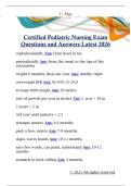 Certified Pediatric Nursing Exam  Questions and Answers Latest 2026 