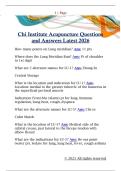 Chi Institute Acupuncture Questions  and Answers Latest 2026