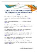 Class D Water Operator License Exam  TCEQ Questions and Answers Latest  2026 