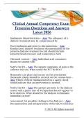 Clinical Annual Competency Exam -  Fresenius Questions and Answers  Latest 2026 