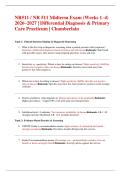 NR511 &sol; NR 511 Midterm Exam &lpar;Weeks 1&ndash;4&rpar; 2026&ndash;2027 &vert; Differential Diagnosis & Primary Care Practicum &vert; Chamberlain