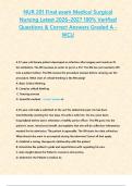 NUR 201 Final Exam &ndash; Medical-Surgical Nursing &lpar;2026&ndash;2027&rpar; &vert; Verified Questions & Answers &ndash; WCU