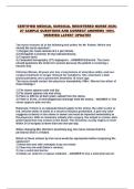 CERTIFIED MEDICAL SURGICAL REGISTERED NURSE 2026-27 SAMPLE QUESTIONS AND CORRECT ANSWERS 100&percnt; VERIFIED LATEST UPDATE&excl;&excl;