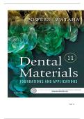 TEST BANK FOR Dental Materials&colon; Foundations and Applications 11th Edition by John M&period; Powers&comma; John C&period; Wataha ISBN&colon; 978-0323316378 COMPLETE GUIDE ALL CHAPTERS COVERED 100&percnt; VERIFIED A&plus; GRADE ASSURED&excl;&excl;&excl;&excl;&excl;NEW LATEST UPDATE&excl;&excl;&excl;&excl;&excl;