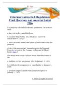 Colorado Contracts & Regulations  Final Questions and Answers Latest  2026
