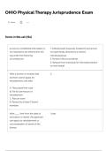OHIO Physical Therapy Jurisprudence Exam &vert; Verified Questions & Correct Answers &vert; Latest 2026&sol;2027 Update