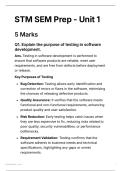 STM SEM Prep Unit 1 Questions & Answers &starf; Verified &vert; Correct Answers &vert; Latest 2026&sol;2027 Update &vert; PDF