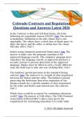 Colorado Contracts and Regulations  Questions and Answers Latest 2026 