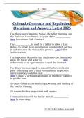 Colorado Contracts and Regulations  Questions and Answers Latest 2026