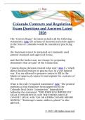 Colorado Contracts and Regulations  Exam Questions and Answers Latest  2026 