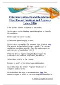 Colorado Contracts and Regulations  Final Exam Questions and Answers  Latest 2026