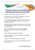 Colorado Contracts and Regulations  Questions and Answers Latest 2026 