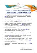 Colorado Contracts and Regulations  Questions and Answers Latest 2026 