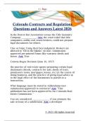 Colorado Contracts and Regulations  Questions and Answers Latest 2026 