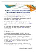 Colorado Contracts and Regulations  Questions and Answers Latest 2026