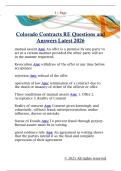 Colorado Contracts RE Questions and  Answers Latest 2026 