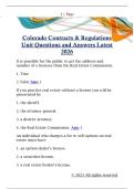 Colorado Contracts & Regulations  Unit Questions and Answers Latest  2026