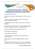 Colorado Exam Prep - Missed  Questions and Answers Latest 2026