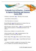 Colorado Law & Practice - Contracts  & Agency Questions and Answers  Latest 2026