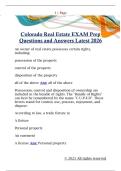 Colorado Real Estate EXAM Prep  Questions and Answers Latest 2026