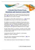 Colorado Real Estate Exam -  Questions and Answers Latest 2026 