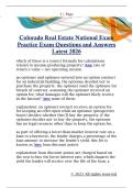 Colorado Real Estate National Exam  Practice Exam Questions and Answers  Latest 2026