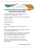Colorado Real Estate Exam Questions  and Answers Latest 202