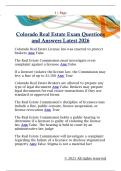Colorado Real Estate Exam Questions  and Answers Latest 2026