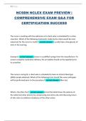 NCSBN NCLEX EXAM PREVIEW &vert; COMPREHENSIVE EXAM Q&A FOR CERTIFICATION SUCCESS