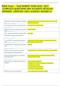 REHS Exam &ndash; Food NEWEST EXAM 2026 -2027  COMPLETE QUESTIONS AND ACCURATE DETAILED  ANSWERS VERIFIED 100&percnt; ALREADY GRADED A&plus; 