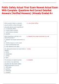 Public Safety Actual Final Exam Newest Actual Exam  With Complete  Questions And Correct Detailed  Answers &lpar;Verified Answers&rpar; &vert;Already Graded A&plus; 