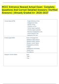 MCCC Entrance Newest Actual Exam  Complete   Questions And Correct Detailed Answers &lpar;Verified  Answers&rpar; &vert;Already Graded A&plus; 2026-2027  