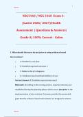 NSG3160 &sol; NSG 3160  Exam 1&colon;   &lpar;Latest 2026&sol; 2027&rpar; Health  Assessment  &vert; Questions & Answers&vert;  Grade A&vert; 100&percnt; Correct - Galen